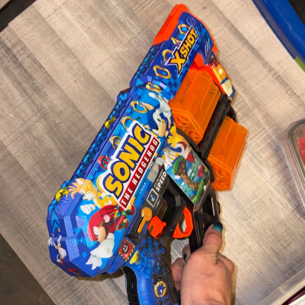 X-Shot Sonic the Hedgehog Blue and Orange Dart Blaster